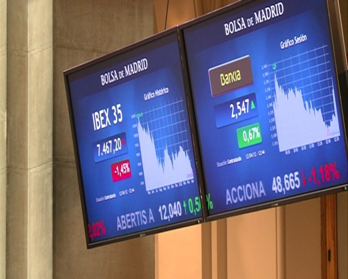 El Ibex pierde un 2% a media sesión