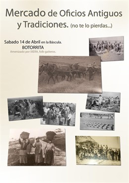Cartel Anunciador Del Mercado De Oficios Antiguos Y Tradiciones De Botorrita
