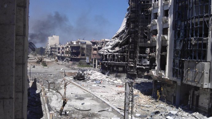Restos Edificio En Homs 15/04/12
