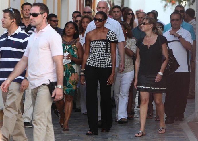 Michelle Obama En Su Visita Al Centro De Marbella