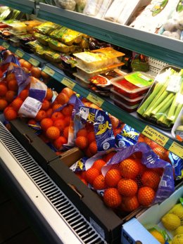 Alimentos en un supermercado