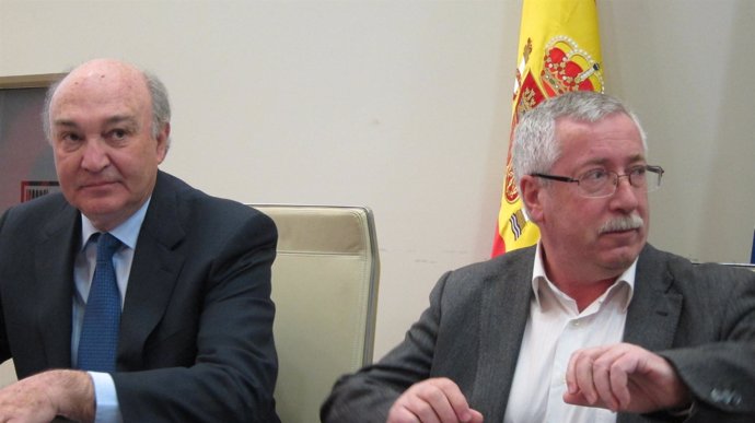 José María Lacasa (CEOE) E Ignacio Fernández Toxo (CCOO)