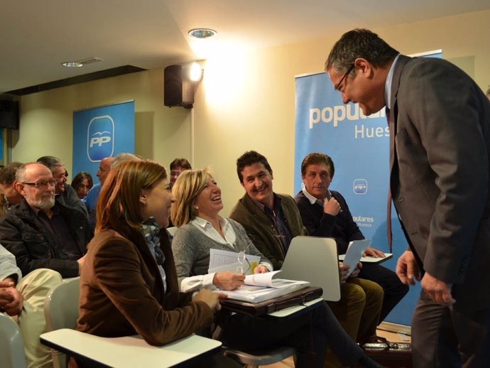 El Presidente Del PP-Huesca, Antonio Torres, En La Reunión De Hoy