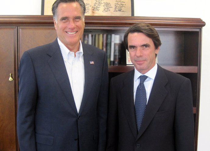 Aznar Con El Candidato Republicano, Romney