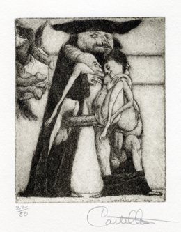 Grabado De 'Alfabeto Erótico Letra A', De Federico Castellón. 