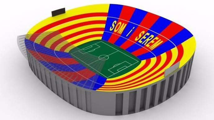 Mosaico Que Lucirá El Camp Nou Para El 'Clásico'