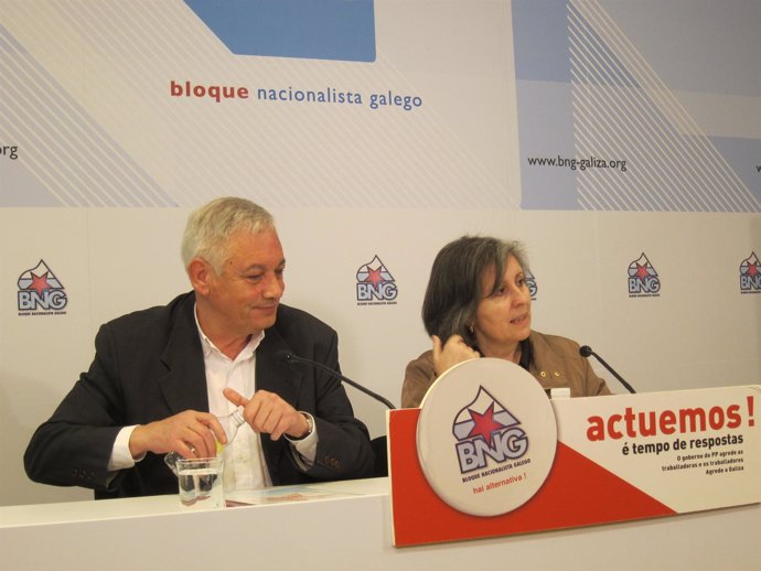 Guillerme Vázquez Y Ana Luisa Bouza, En Rueda De Prensa, BNG