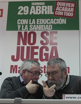 Secretarios Generales De CCOO Y UGT, Ignacio Fernández Toxo Y Cándido Méndez,