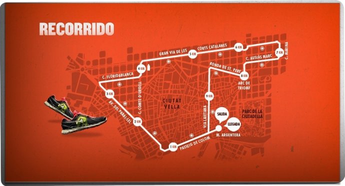 Recorrido De La 'Cursa Bombers 2012' De Barcelona