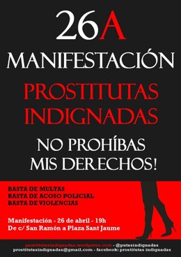 Cartel De Una Manifestación De Prostitutas De Barcelona