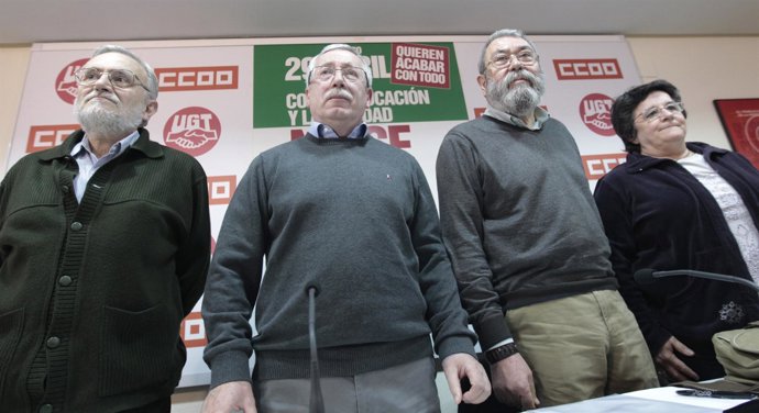 Secretarios Generales De CCOO Y UGT, Ignacio Fernández Toxo Y Cándido Méndez,