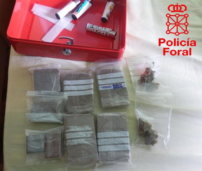 Droga Incautada En Una Operación De Policía Foral Y Municipal De Pamplona.