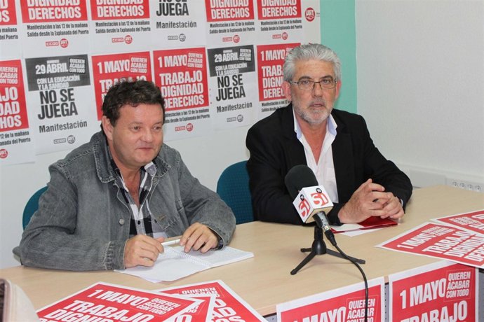 Pallarés (CCOO) Y Ginel (UGT), En Rueda De Prensa