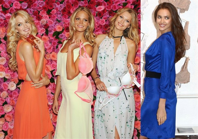 Los Ángeles De Victoria's Secret E Irina Shayk Presentando Ropa Interior 