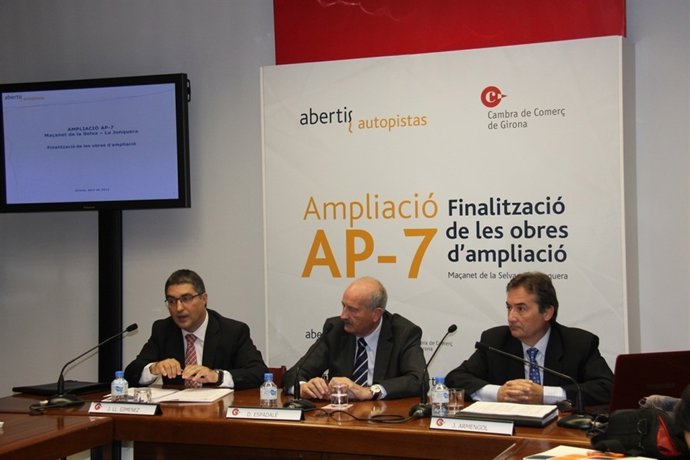 Rueda De Prensa Sobre El Fin De La Ampliación De La AP-7 En Girona