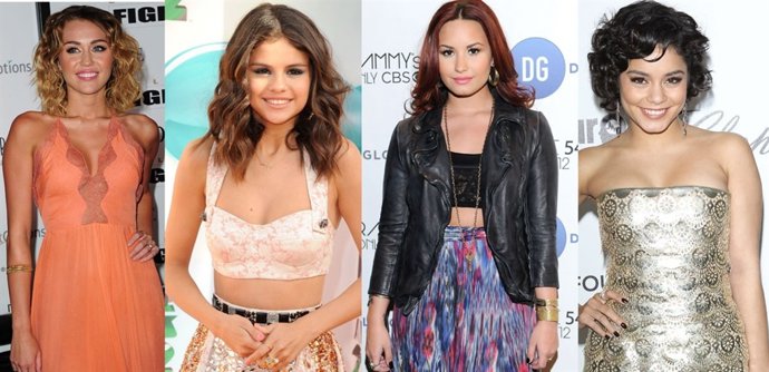 Montaje Miley Cyrus, Vanessa Hudgens, Selena Gomez Y Demi Lovato