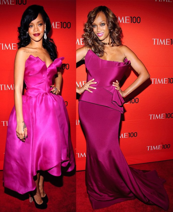 Montaje De Rihanna Y Tyra Banks En El Centenario De Time 