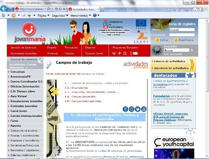 Información Sobre Los Campos De Trabajo 2012 En Jovenmanía