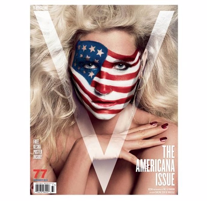 La Cantante Kesha Pintada Como Una Bandera En La Portada De V Magazine