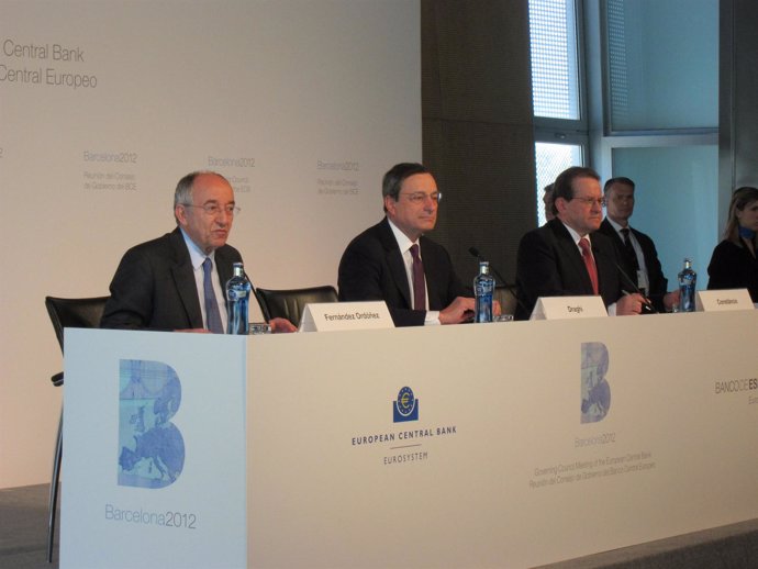 M.A.Fernández Ordóñez, M.Draghi Y V.Constancio