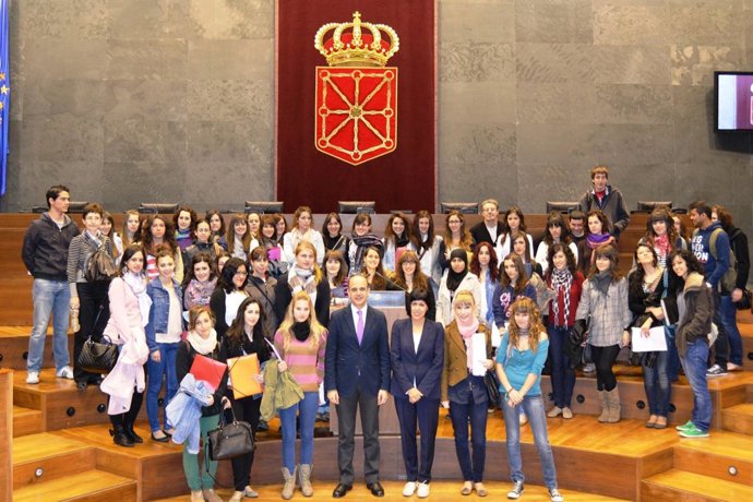 Alumnos De Trabajo Social De La UPNA En El Parlamento De Navarra.