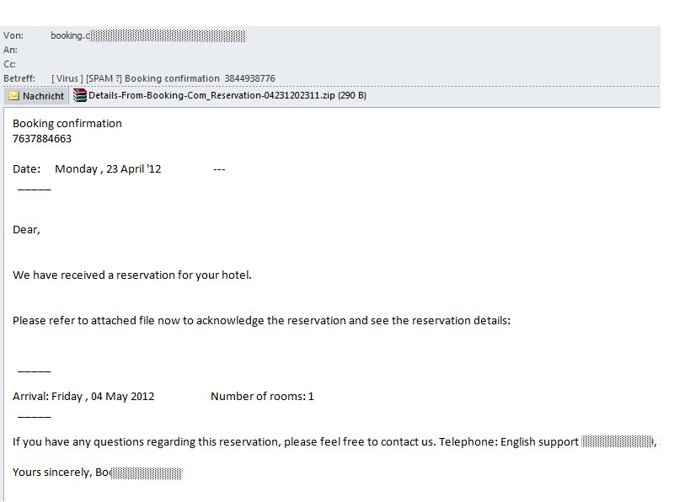 Estafa Web De Viajes Booking.Com