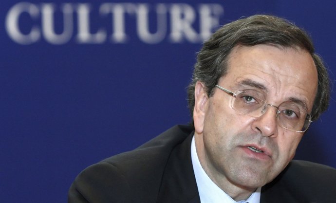 El Líder De La Oposición Conservadora Griega, Antonis Samaras