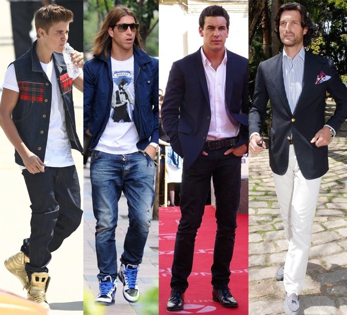 Montaje De Justin Bieber, Sergio Ramos, Mario Casas Y Luis Medina 