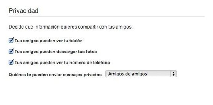 Opciones De Privacidad En Tuenti