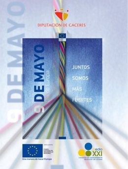 Cartel Sobre El Día De Europa En La Diputación De Cáceres