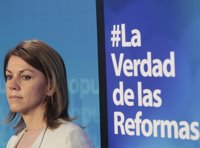 Cospedal defiende la gestión de Rato y critica la "actitud" del PSOE, "bien distinta" a la del PP con Zapatero