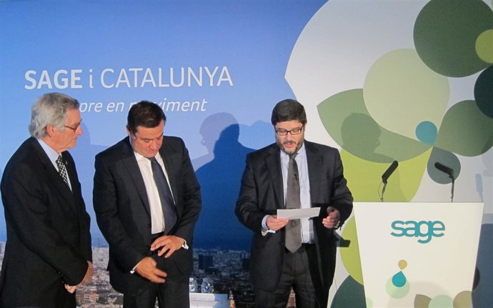 Xavier Trias, Álvaro Ramírez Y Santiago Solana En La Inauguración De Sage