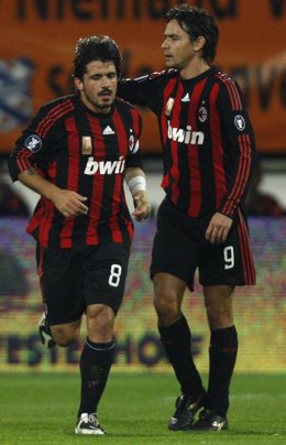 Gattuso E Inzaghi En Un Partido Con El Milan