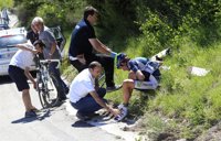 Ciclismo/Giro.- Pablo Lastras (Movistar) se retira tras fracturarse la clavícula