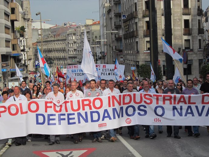Manifestación Por El Sector Naval En Vigo