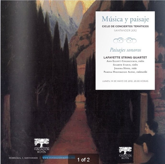 Programa Del Concierto Laffayette String Quartet