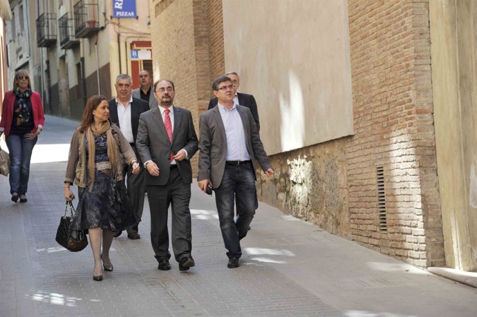El Secretario General Del PSOE-Aragón, Javier Lambán, Visita Teruel.