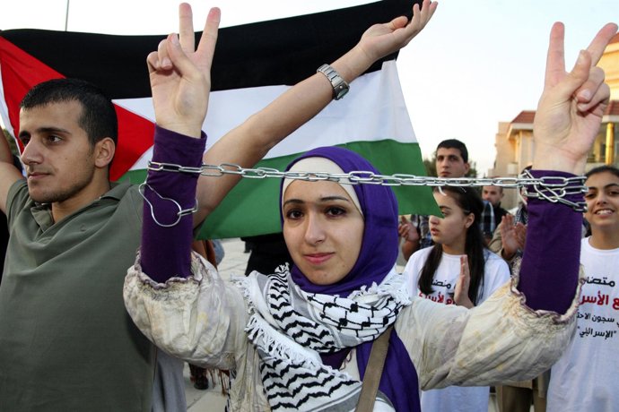 Manifestación A Favor De Los Presos Palestinos En Güelga De Fame