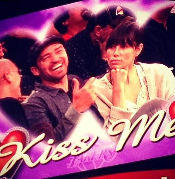Kiss cam de Justin Timberlake y Jessica Biel