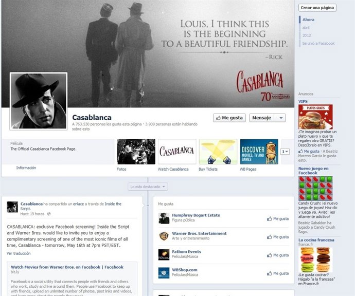 Página Casablanca En Facebook