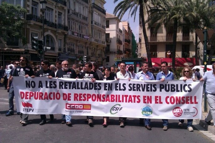 Inicio De La Manifestación En Valencia