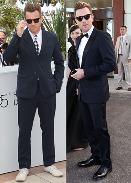 Montaje de Ewan McGregor en el Festival de Cannes, de día y de noche 