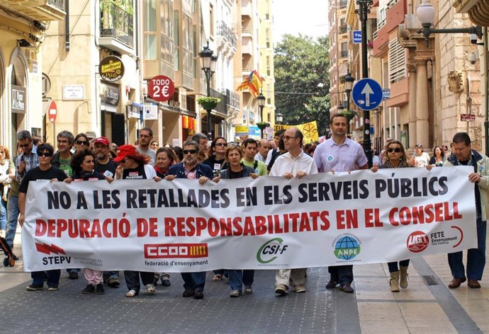Manifestación De Docentes En Castellón