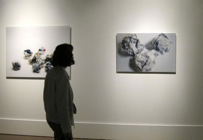 Una Visitante Observa Obra En Un Museo