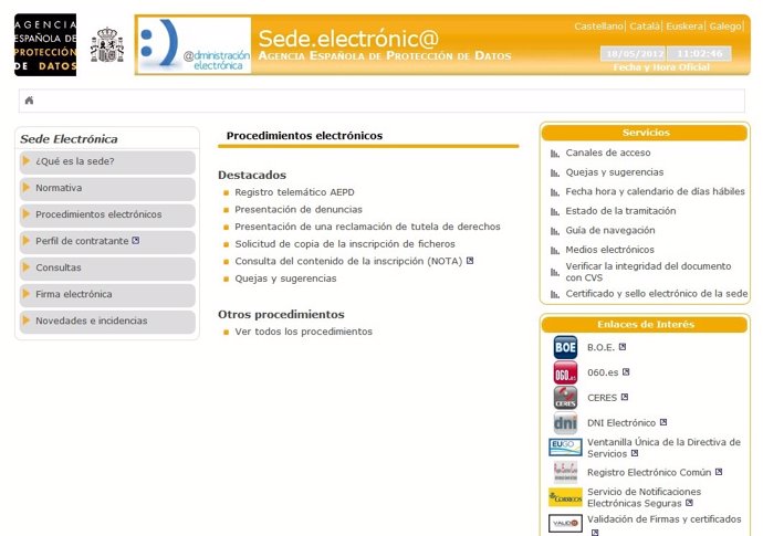 Sede Electrónica De La Agencia Española De Protección De Datos