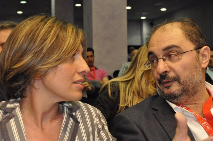 Javier Lambán Y Eva Sáez, Dirigentes Del PSOE-Aragón.