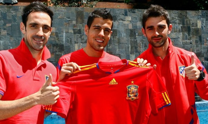 Juanfran, Domínguez Y Adrián, Con La Selección Española