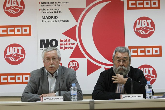 Ignacio Fernández Toxo Y Cándido Méndez Presentan Movilizaciones