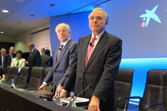 El Presidente De La Caixa, Isidre Fainé, Y El Director General, Juan María Nin