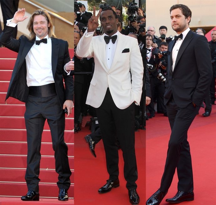 Montaje de Brad Pitt, Puff Daddy y Joshua Jackson en Cannes 